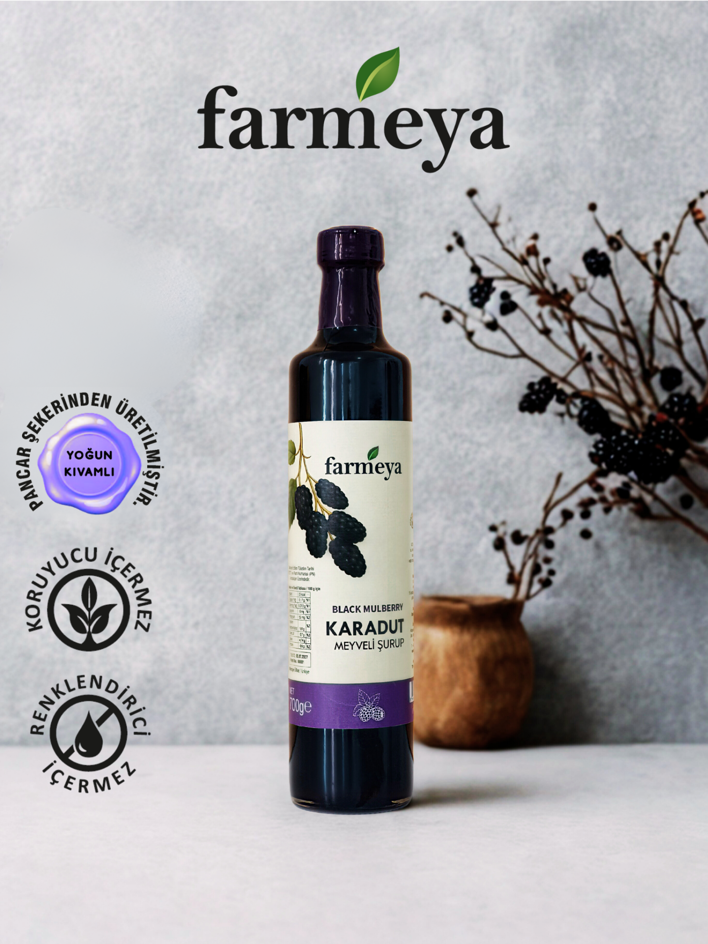 Karadut Özü 700gr - Karadut Meyveli Şurup